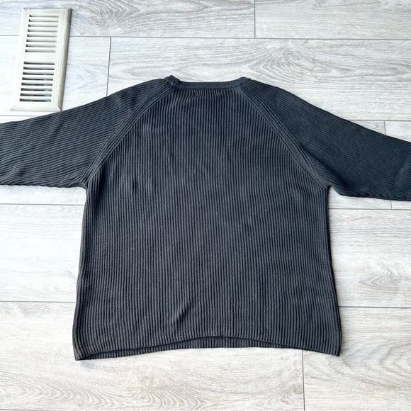 Oak+Fort Black Rib Knit Draped Sweater - Picture 10 of 12